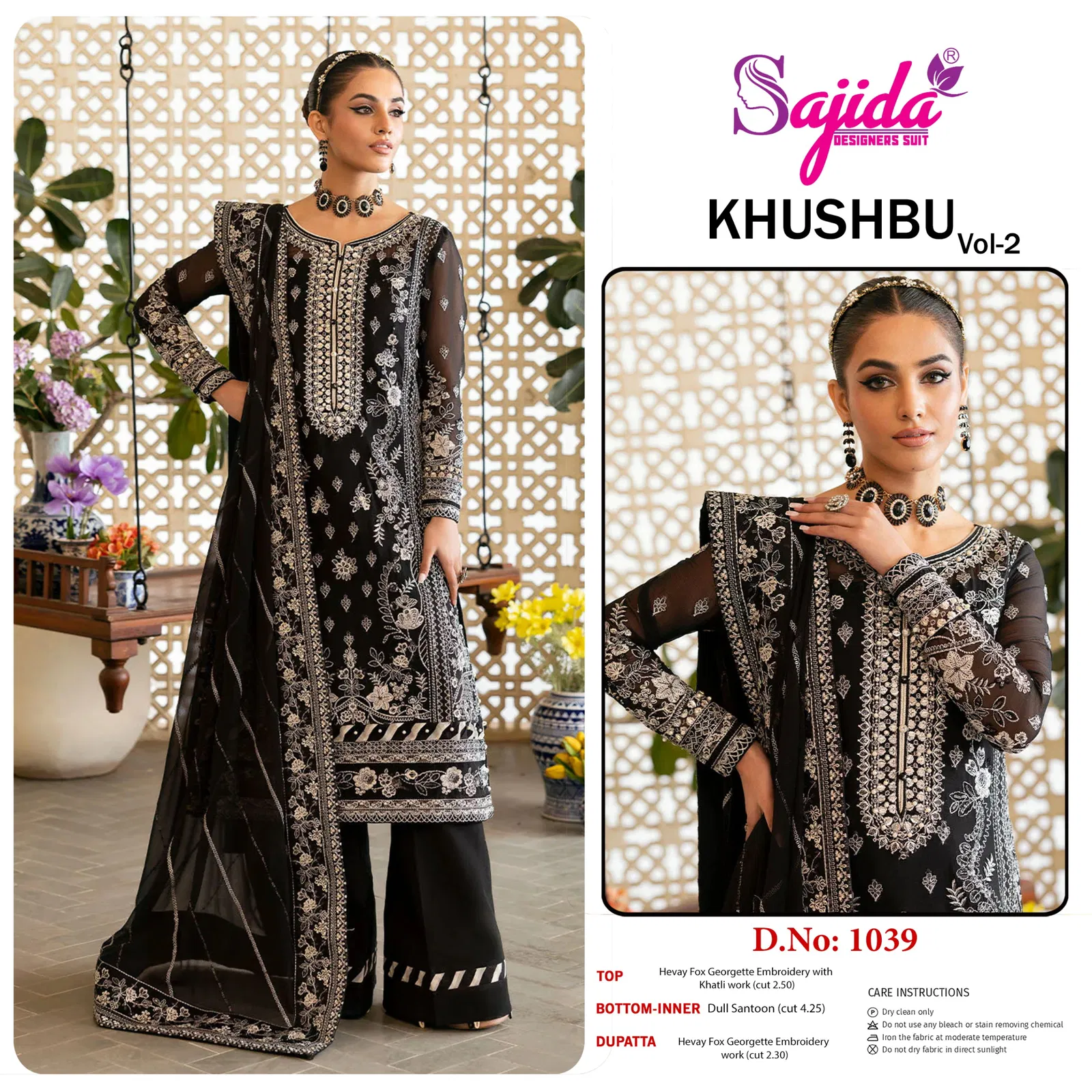 Khushbu Vol 2 By Sajida Georgette With Heavy Embroidered Work Pakistani Salwar Suit Wholesale Market In Surat